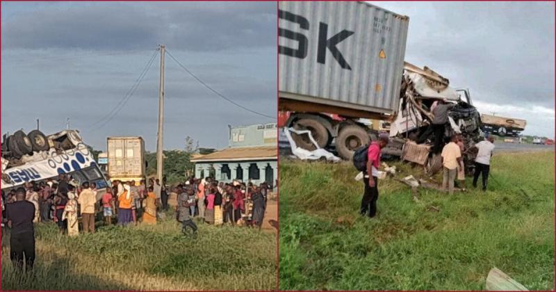 Images of the accident scene in the Taru area.